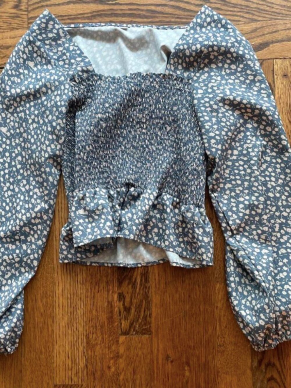Blue Floral Blouse